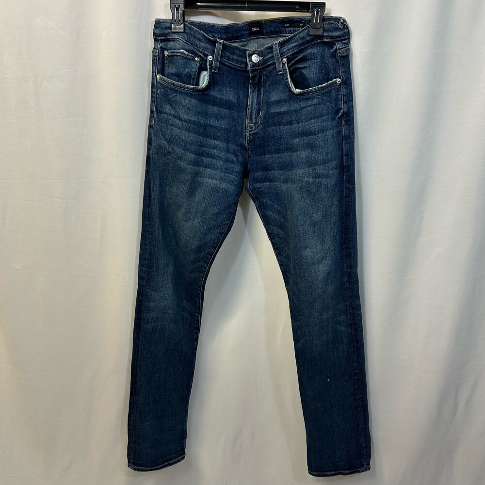 Edwin Maddox Straight Slim Blue Mid Rise Denim Jeans Made in USA Mens 31